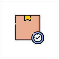 A clock and a box icon on a white background vector