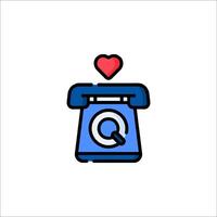 A phone with a heart on it and a phone icon vector