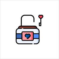 A lock with a heart inside it on a white background vector