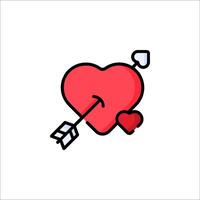 Heart with arrow and heart icon vector