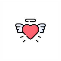 Angel heart icon with wings and heart vector