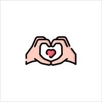 Two hands making a heart shape with their hands vector