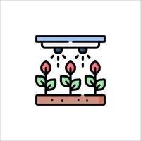 A plant growing in a pot with a light vector