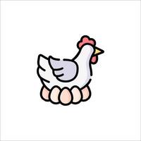 A chicken is sitting on a nest vector