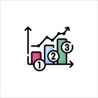 A line drawing of a graph with arrows and numbers vector