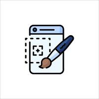 A tablet with a pencil and a square on it vector