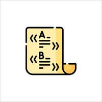 A document with the word abc written on it vector