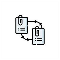 A file folder icon with a paper clip vector