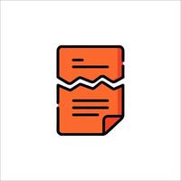 A broken piece of paper icon vector