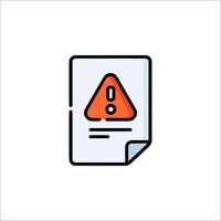 A document with a warning icon vector