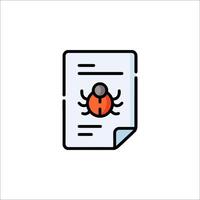 A bug on a paper icon vector