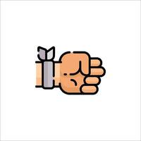 A hand with a knife in it and a fist vector