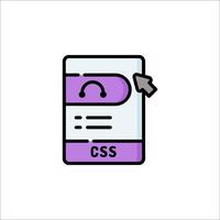 Css icon with a purple and white background vector