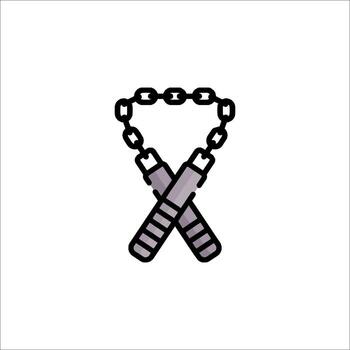 A pair of scissors with a chain attached to it vector