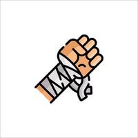 A hand with a bandage on it, with a bandage on it vector