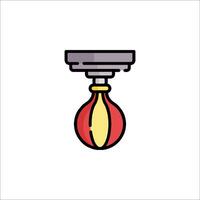 A light bulb with a red and yellow ball on top vector