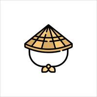 A hat with a straw hat on it vector