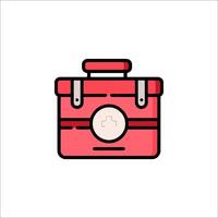 A red box with a medical symbol on it vector