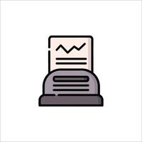 A paper machine with a paper document on top vector