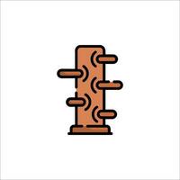 A wooden post with a bunch of wires on it vector