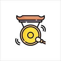 A yellow and black clock with a handle vector