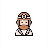 A doctor icon with a beard and hat vector