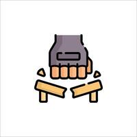 A hand holding a glove and a pair of scissors vector