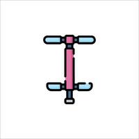A pink and blue bicycle with a handlebar vector