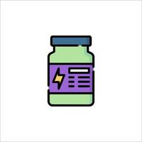 A jar of vitamins with a lightning bolt on it vector