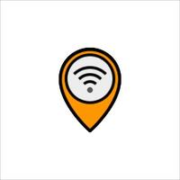 A wifi icon on a map pin vector