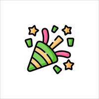 A colorful ice cream cone with stars and confetti vector