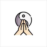Yin yang symbol with hands holding it up vector