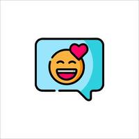 A smiley face with a heart in a speech bubble vector