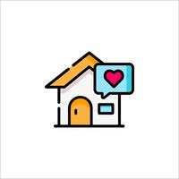 Home with heart icon illustration vector