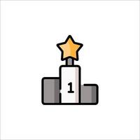 A first place trophy with a star on top vector