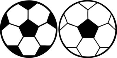 Two Soccer Balls Illustration, Classic Black and White Pattern, Sports Equipment Design vector