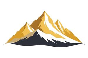Minimalist Mountain Range with Golden Peaks and White Background vector