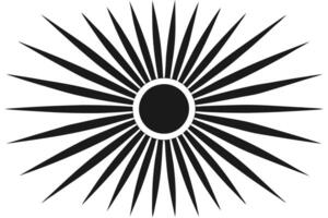 Sunburst Rays with Sharp Lines Design in Black and White for vector
