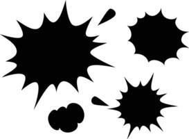 Comic Speech Bubbles with Spiky Design Elements on Transparent Background vector
