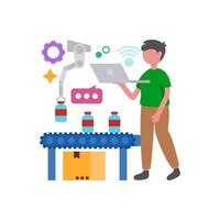 Manufacturing Process Robotization System vector