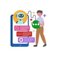 Text Understanding AI Technology vector