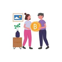 Cryptocurrency Peer Transfer Process vector