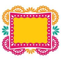 Colorful Decorative with Floral Design and Yellow Fill on White Background vector