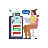 AI Customer Service Conversation vector