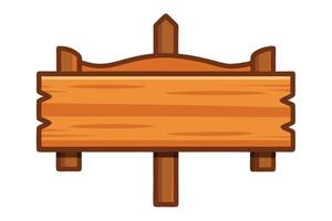 Rustic Wooden Signboard Cartoon Icon with Transparent Background in Detailed Style vector