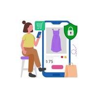 Secure E-Commerce Transaction System vector