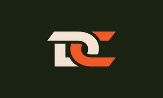 DC intersecting monogram logo design vector