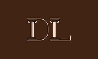 DL pillar monogram logo design vector