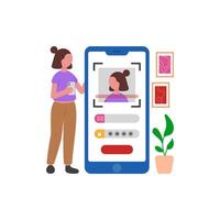 Facial Recognition Security System vector