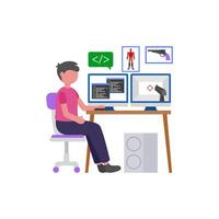 Game Programmer Working vector